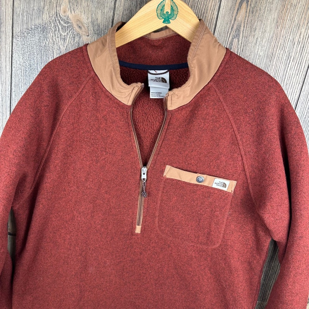 The North Face Gordon Lyons Fleece 1/4 Zip Pullover Sweater Red Mens Medium